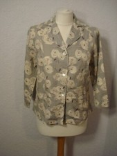 Bnwot Adini Grey & Ivory/purple Floral Print Linen Jacket M (12-14)