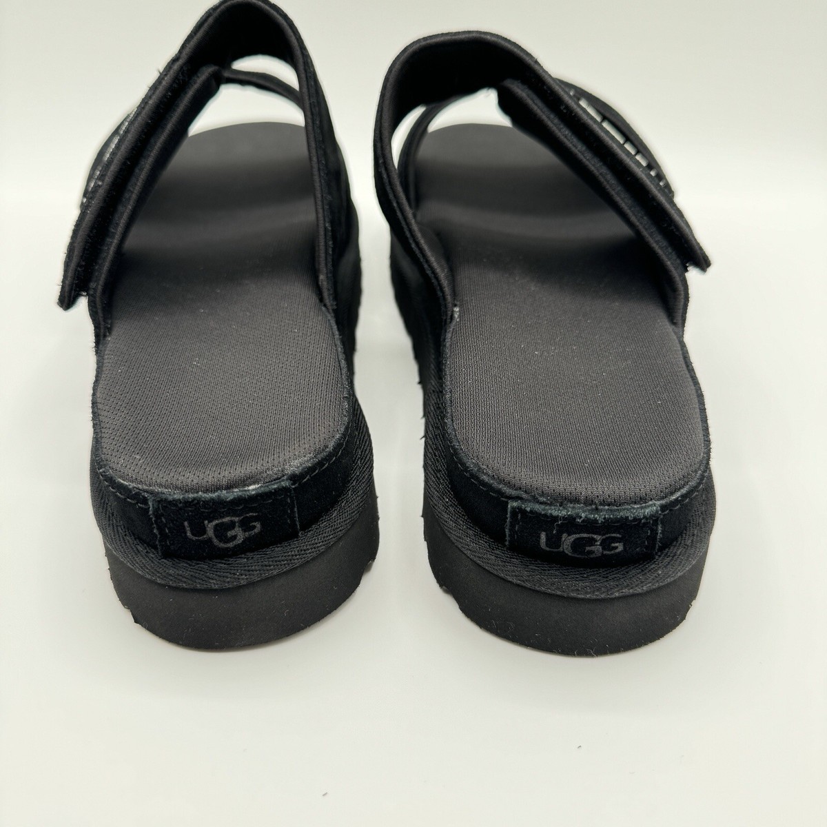 UGG Black Suede Greer 1129210 Platform Slide Sandals 9.5 T3