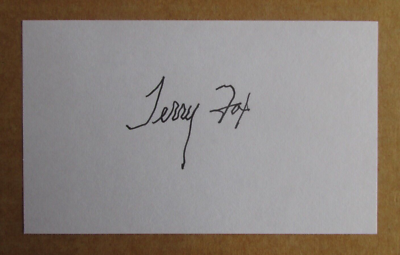 TERRY FOX SIGNED AUTOGRAPH 3X5 INDEX CARD MLB 1960 BRAVES TIGERS