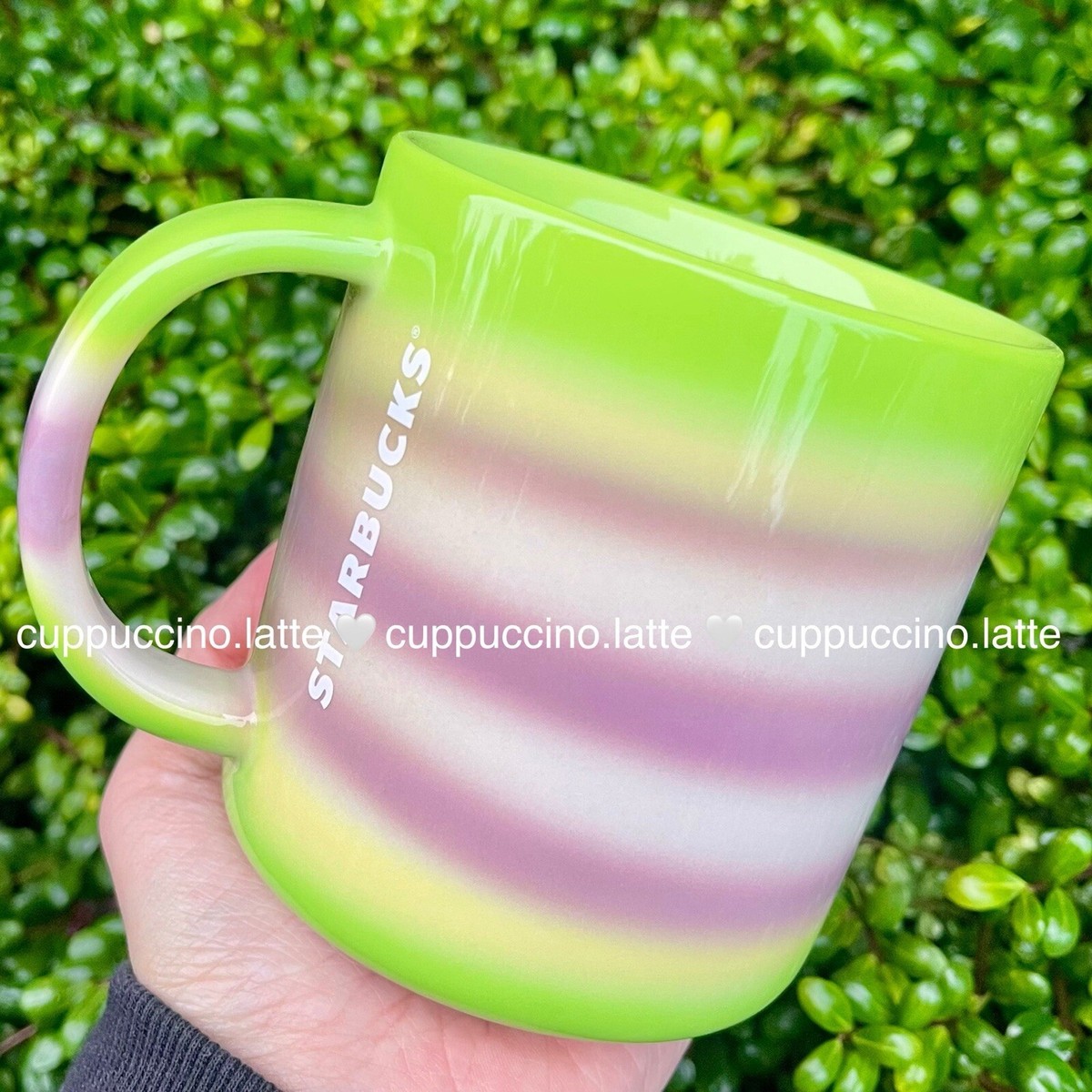 コーヒー Starbucks 2025 NWT Starbucks 2025 Vibrant Lime Green Purple White Stripe