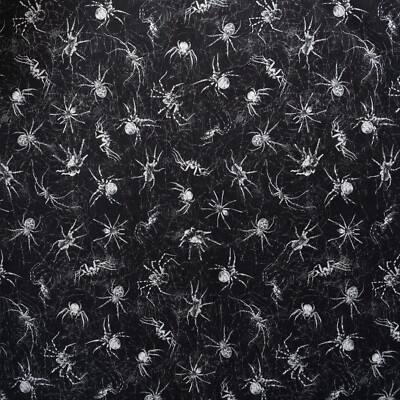 Spinnennetz 100% Baumwollstoff Timeless Treasures Gothic Grusel Spinnen Arachnid