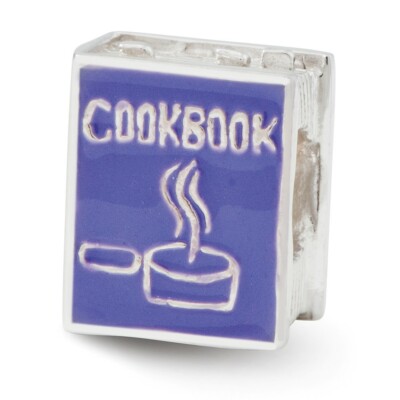 Cookbook Bead .925 Sterling Silver Enamel Reflection Beads