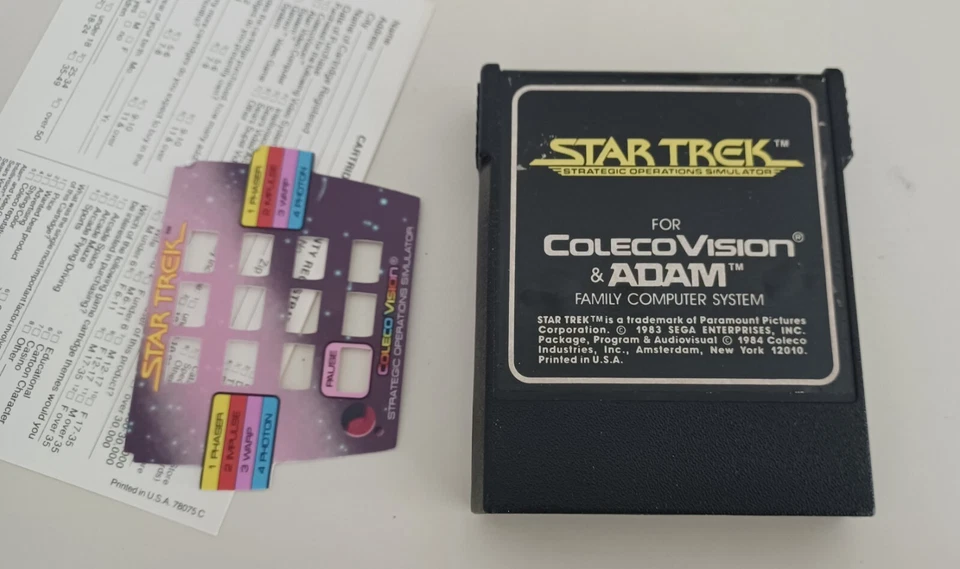 1983 Star Trek: Strategic Operations Simulator ColecoVision Cart & Overlay - Image 3 of 4