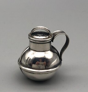 Antique 1906 English Sterling Silver Miniature Guernsey Handled Jug Pierced Top