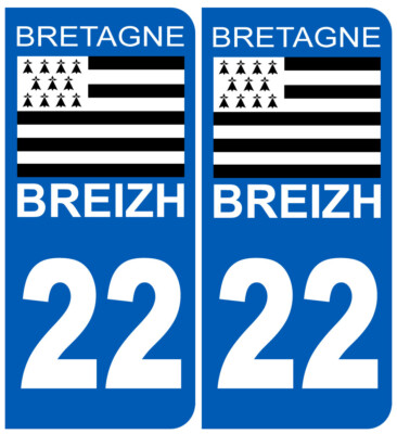Stickers Immatriculation Tente La Baule - 2 Logos 10,2x4,6cm - Autocollants Prêts à Poser