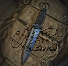 UBR CUSTOM HANDMADE HIGH CARBON STEEL HUNTING DAGGER KNIFE WITH LEATHER SHEATH