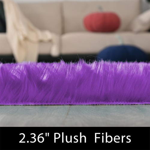 Latepis Faux Fur Sheepskin Area Rugs Soft Shaggy Carpet for Living Room Bedroom - Picture 214 of 219