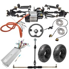 Go Kart Front Drive Axle Steering Wheel Gear Rack 48v 1000W Motor 13x5-6 wheel