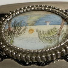 Vintage Sunset On A Beach Belt Buckle
