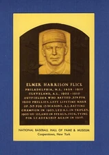 ELMER FLICK, Indians~Phillies ~ 1964 HOF postcard Curteichcolor GREEN ink