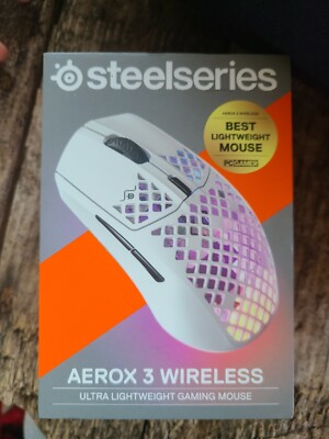 SteelSeries Aerox 3 Wireless Optical Gaming Mouse - Snow (2022 Edition)