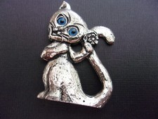 Cat figure Metal Flat Stands  Blue Black eyes...