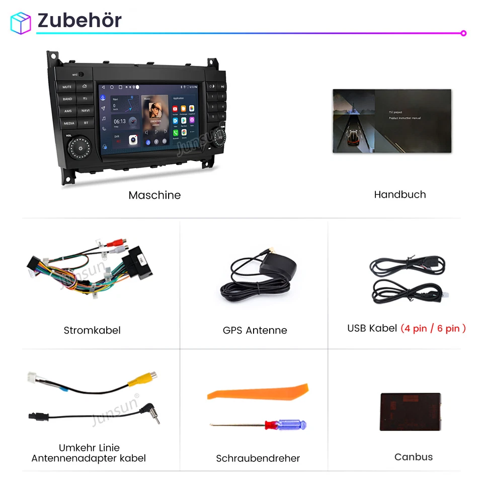 2+32G Carplay Android Für Mercedes Benz C-Klasse W203 2004-09 Autoradio GPS Navi - Bild 4 von 4