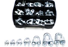 Drahtseilklemmen Seilklemmen B&uuml;gelklemme 3mm-13mm / 43 tlg. im  Kasten (J25)