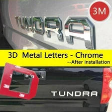 Metal Letters for Tundra 2014-2021 Model  Tailgate Insert Emblem Decal, Chrome