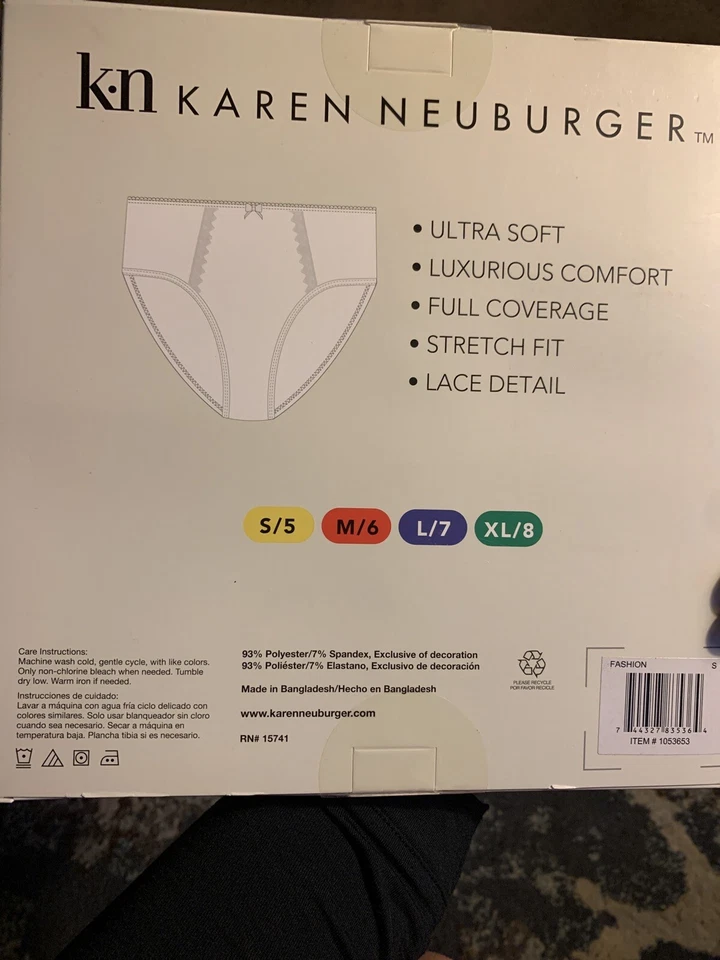 高帮内衣拉丝小号超细纤维带蕾丝超柔软舒适 4 件装 C1 — 第 3/4 张图片