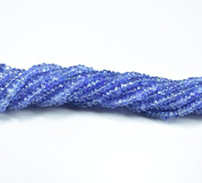 AAA Tanzanite Faceted Rondelle Gemstone Beads 16 Inch 3-4mm, Natural Tanzanite
