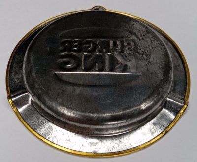 Vintage Burger King Ashtray Gold Metal Fast Food Whopper