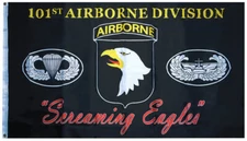101st Airborne Division "Screamin Eagles" 3x5 3'x5' Polyester Flag 100D FABRIC