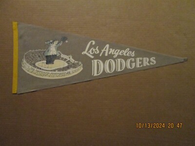 MLB Los Angeles Dodgers Vintage Circa 1960's Bums Team Logo Pennant #1