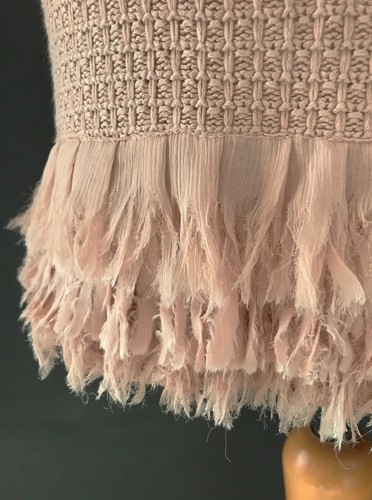SUPERTRASH Knitted Short Skirt w/ Fringed Hem - Nude/Blush - Small - BNWT - Picture 3 of 4