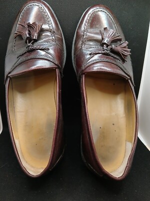 Johnston & Murphy Tassel Kiltie Mens Dress Shoes Burgundy Brown Sz 8.5 Shelf