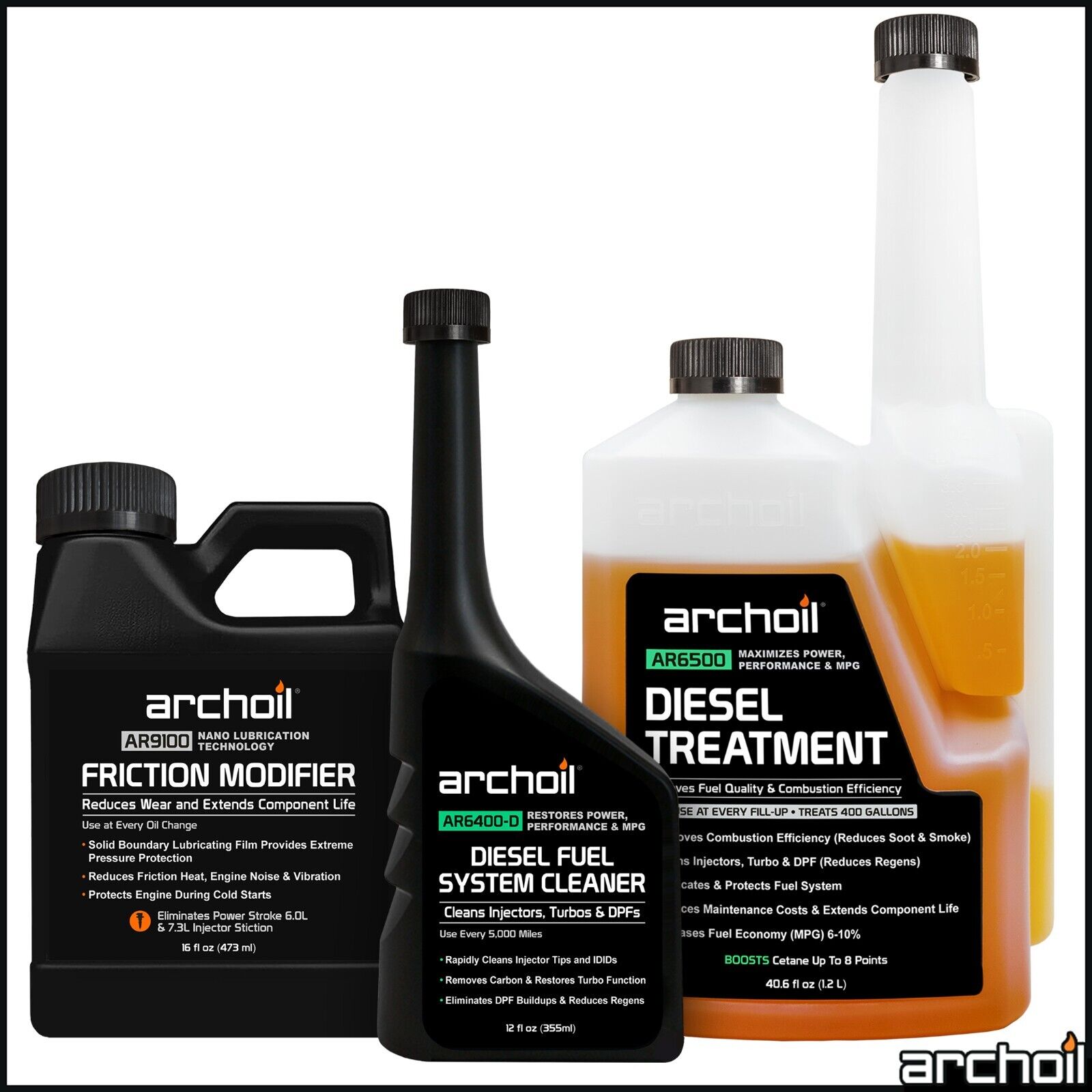 The Archoil Ultimate Diesel Kit - AR9100 + AR6500 (40.6oz) + AR6400-D