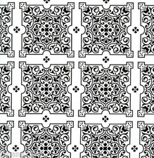 Black White Tile Toile Scroll Damask Vinyl Contact Paper Shelf Liner Peel Stick 