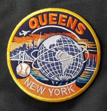 Queens New York NYC Unisphere Globe Patch Embroidered Iron On Sew On 3.75" Exclu