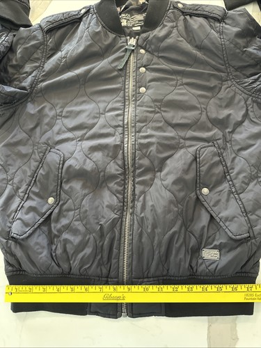 Diesel Men’s Bomber Flight Jacket Black Size XL Talon Zip Up Button Up - Picture 10 of 20