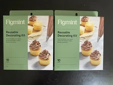 2 Pack Figmint 10pc Cake Decorating Set Clear Piping & Icing Bag with Tips New