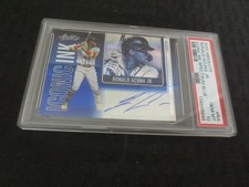 2022 Absolute Ronald Acuna Iconic Ink /75 Spectrum Blue Autograph PSA10 