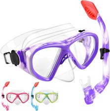 Schnorchelset Kinder, Taucherbrille Kinder mit Schnorchel Anti Leck Anti Fog HD