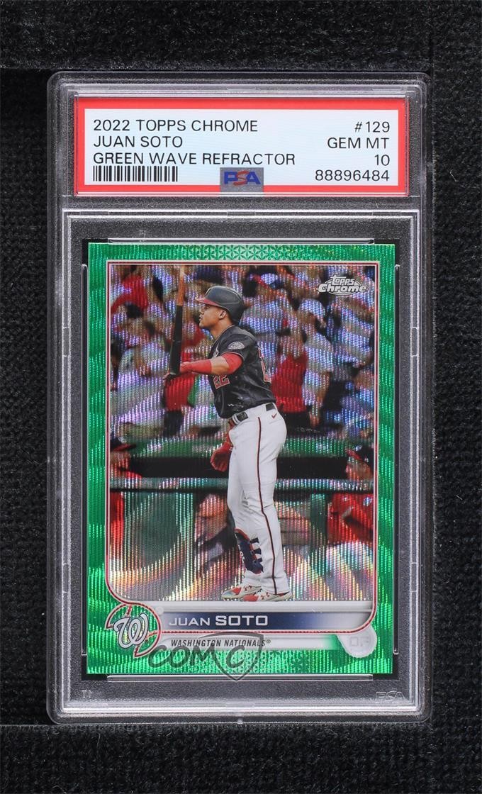 2022 Topps Chrome Green Wave Refractor 28/99 Juan Soto #129 PSA 10 GEM MT ff8