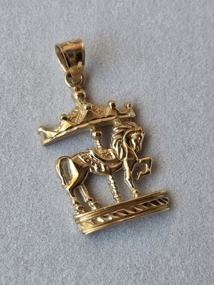 14k Gelbgold Karussell Anhänger / Charm