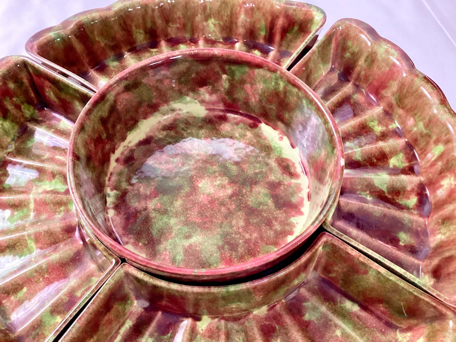 Jaru Pottery Vintage Lazy Susan Serving Set