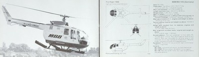 MBB BO 105 Helicopter Picture Aircraft Detail Vtg Original Article Sheet Decor 