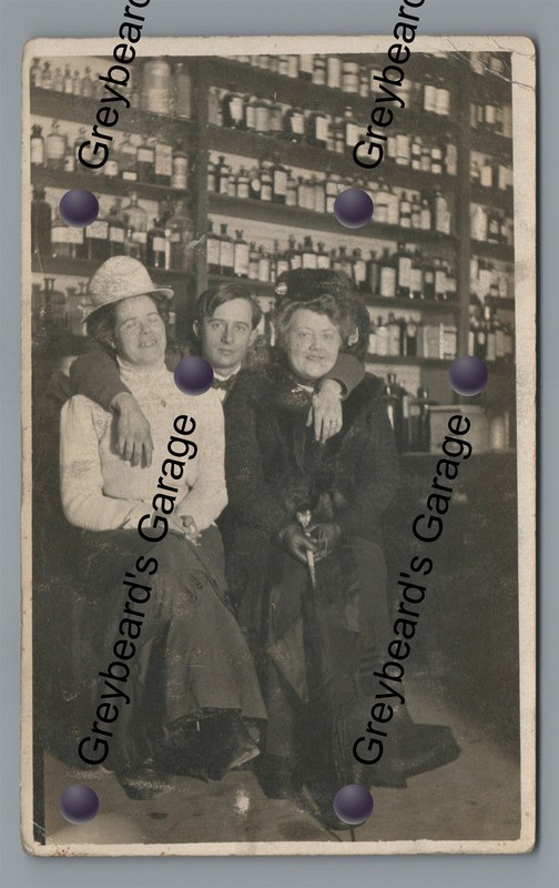 RPPC Drug Store Interior HOQUIAM WA Washington Vintage 1910 Real Photo Postcard