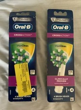 Oral B Crossaction maxclean replacement Brush heads 2 x 4 packs, NEW ,FREE SHIP