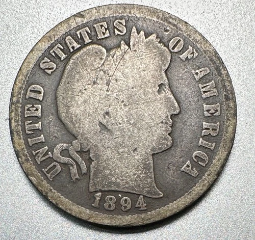 1894-O  BARBER DIME   GOOD   BETTER DATE  #1386