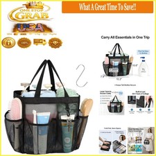 Mesh Shower Caddy Portable for College Dorm, Gym, Travel with S Hook, 8 Pocke...