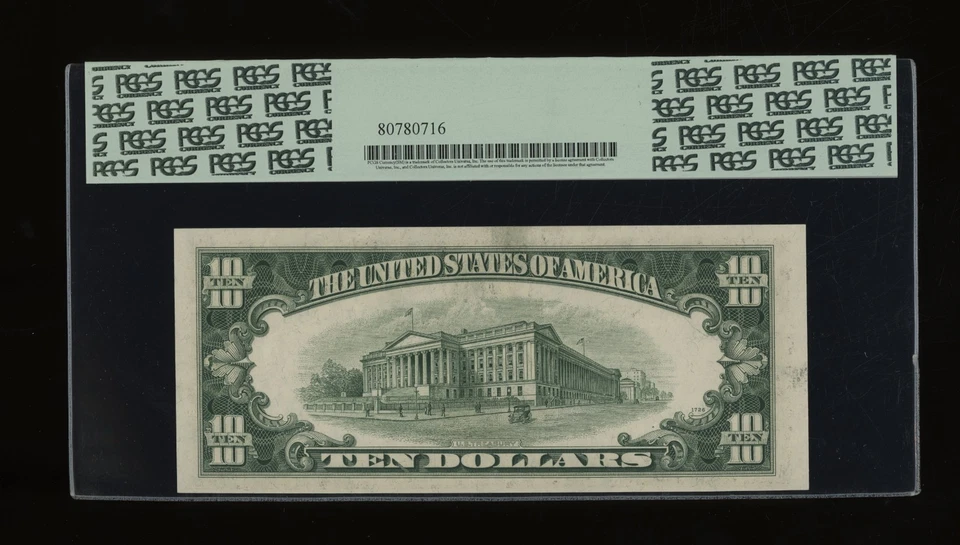 DBR 1950-C $10 FRN Richmond Fr. 2013-E PCGS 63 PPQ Serial E04174498C - Image 2 of 2