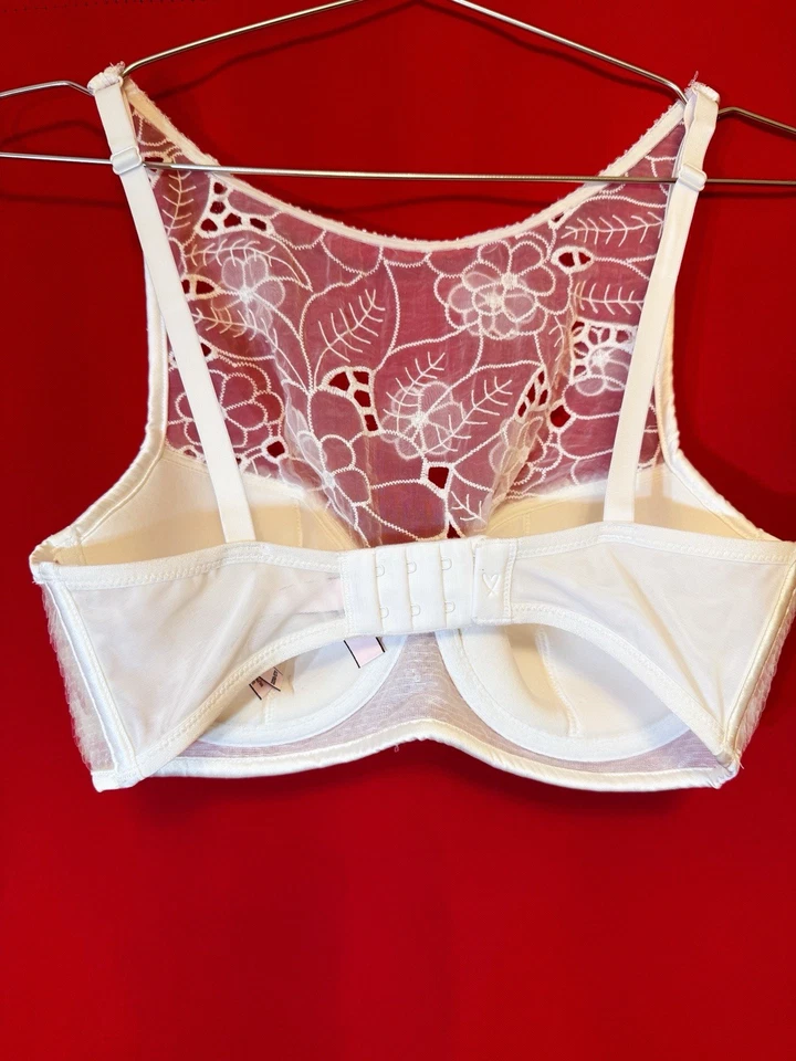 32 DD ❤️ Victoria’s Secret Gorgeous Women’s Bridal Sequin White High Neck Bra - Image 2 of 4