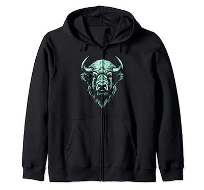 Bison Solitude Majestic American Buffalo Spirit of the West Kapuzenpullover...