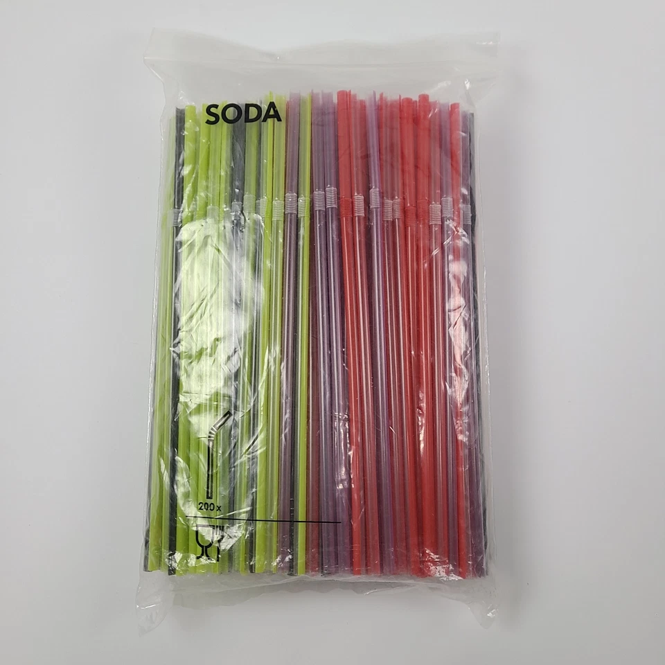IKEA Pajitas de refrescos Boda Fiesta Artesanía Nuevo en Paquete 200 unidades Foto 2 de 4