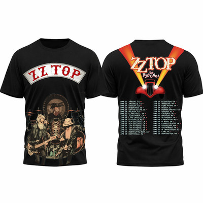 ZZ Top The Big One! Tour 2026 All Over Print - Size S to 5XL