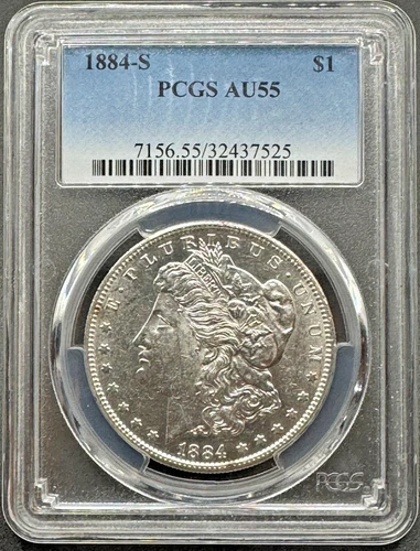 1884-S MORGAN SILVER DOLLAR PCGS AU55 01XEG26