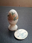 VTG Fenton White Satin Chirstmas Egg Holly& Gold Bow LTDE 477/900 PNT A Neeks#11