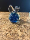 Nice 2019 Blenko Glass Blue Bunny Head Hand Blown!