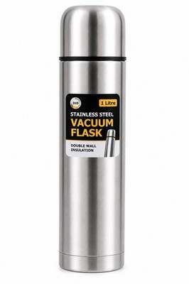 1L Edelstahl Isolierflasche Doppelwand Isoliert Thermoskanne Wärm Kalt Flasche
